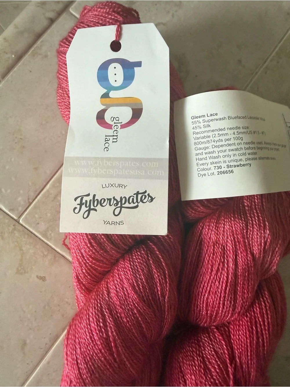Fyberspates Luxury Yarn - Two Strawberry Pink Hanks